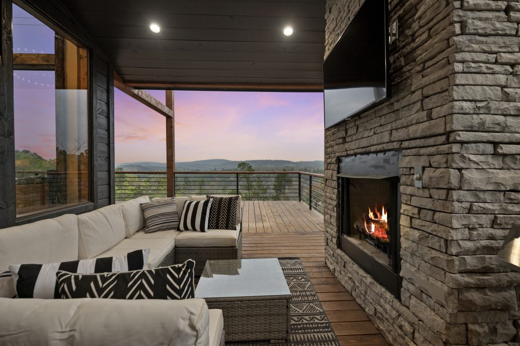 Private deck at Hell of a View cabin.