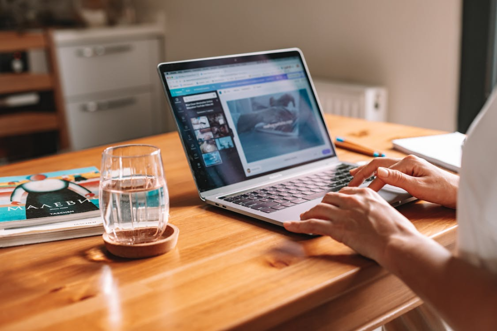 a person using their computer.
